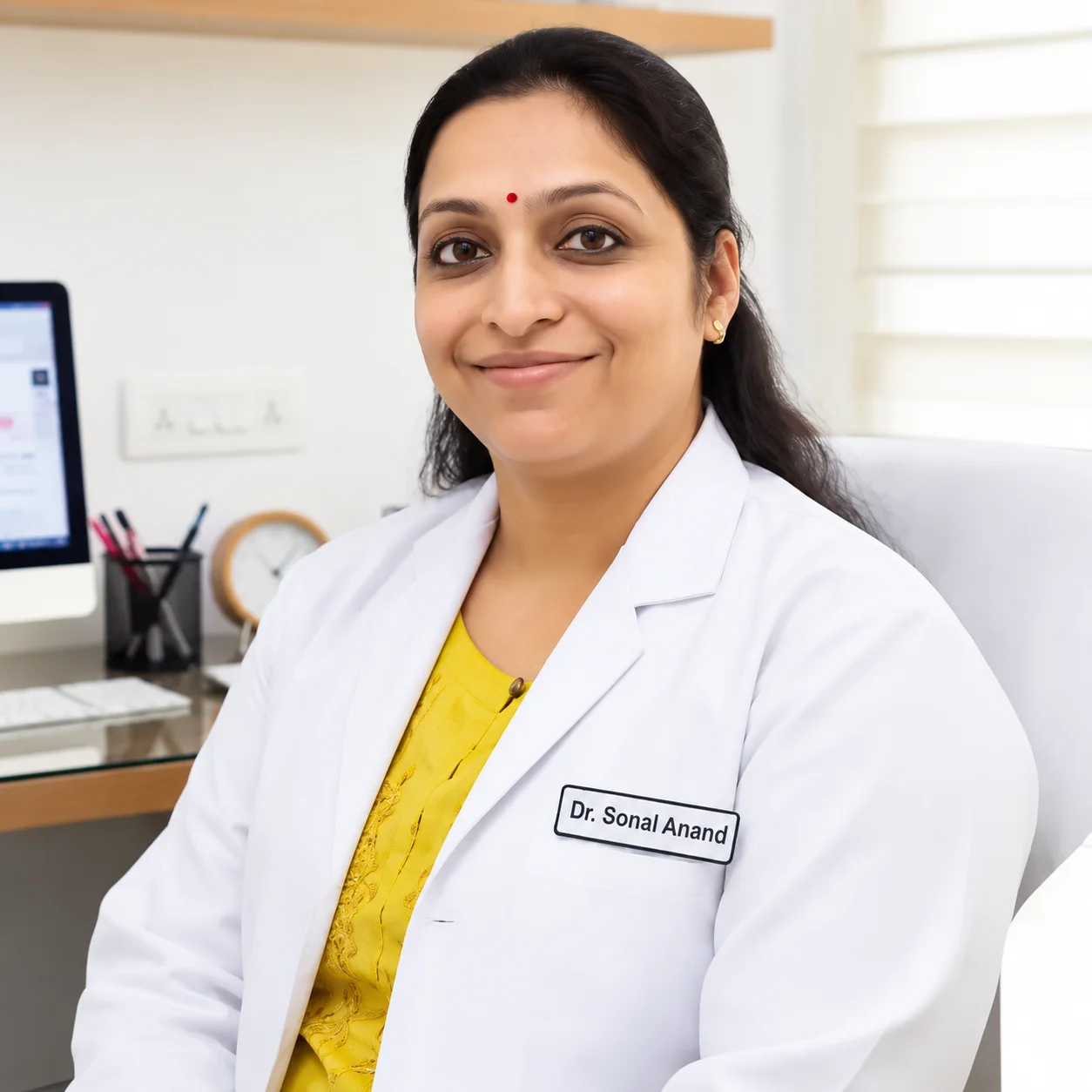Dr. Sonal Anand in her clinic office
